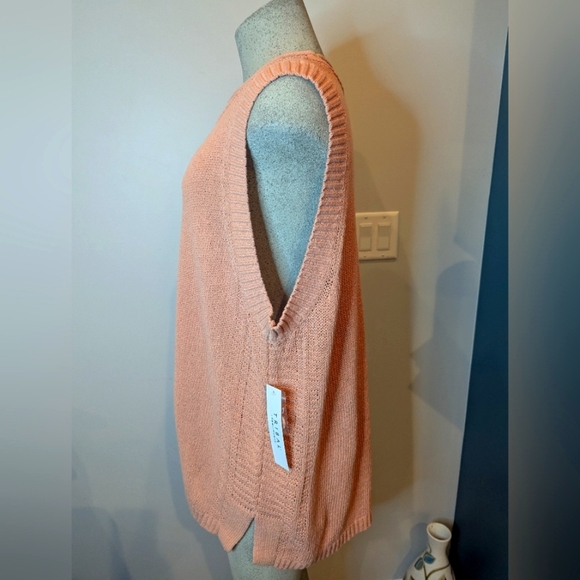 Tribal Sleeveless Cotton Round Neck Sweater Split Hem Coral/Clay Sz 3x NWT - Picture 6 of 17